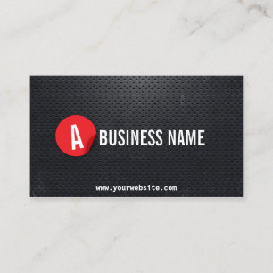 Monogram Black Metal Red Label Mechanic Business Card
