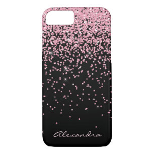 Monogram Black & Pink Sparkle and Glitter Case-Mate iPhone Case