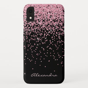 Monogram Black & Pink Sparkle and Glitter Case-Mate iPhone Case
