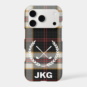 Monogram Black Plaid Golf Clubs Laurel Wreath