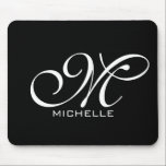 Monogram Black Script Personalised Mouse Pad<br><div class="desc">monogrammed black script personalised mouse pad</div>