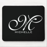 Monogram Black Script Personalised Mouse Pad<br><div class="desc">monogrammed black script personalised mouse pad</div>