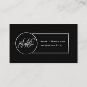 Monogram Black & Silver Business Card 4