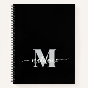 Monogram Black Silver White Personal Notebook