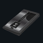 Monogram Black Steel Design Trifold Wallet<br><div class="desc">Trifold Wallet. 100% Customisable. Made with high resolution vector and/or digital graphics for a professional print. NOTE: (THIS IS A PRINT. All zazzle product designs are "prints" unless otherwise stated under "About This Product" area) The design will be printed EXACTLY like you see it on the screen and on the...</div>