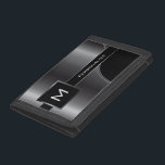 Monogram Black Steel Design Trifold Wallet<br><div class="desc">Trifold Wallet. 100% Customisable. Made with high resolution vector and/or digital graphics for a professional print. NOTE: (THIS IS A PRINT. All zazzle product designs are "prints" unless otherwise stated under "About This Product" area) The design will be printed EXACTLY like you see it on the screen and on the...</div>