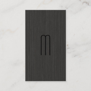 Monogram Black Texture Business Card