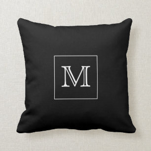 Monogram Black Throw Pillow