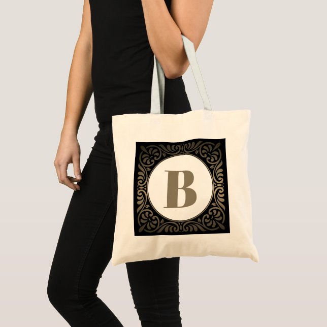 Monogram Black Tote Bag (Front (Product))