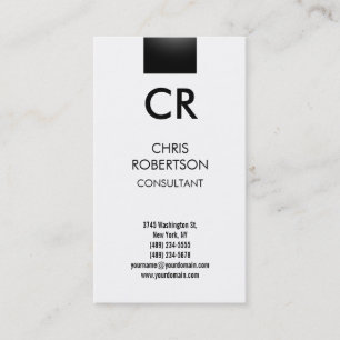 Monogram Black White Business Card