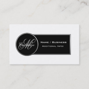 Monogram Black & White Business Card 2