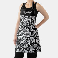 Monogram Black White Damask