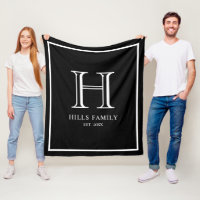 Monogram Black & White Family Name