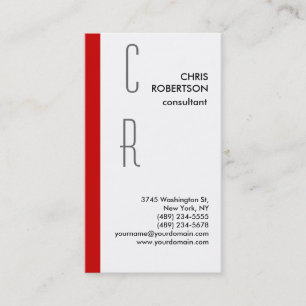 Monogram Black White Grey Business Card