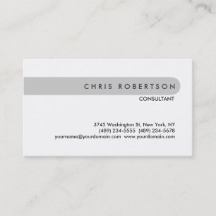 Monogram Black White Grey Stripe Business Card
