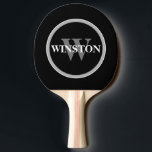 Monogram Black White Mod Simple for Him Ping Pong Paddle<br><div class="desc">Elevate his ping pong game with our Monogram Black White Mod Simple Ping Pong Paddle. This customizable and elegant design is the perfect gift for Father's Day, his birthday, or Christmas. Personalize this ping pong paddle with his name and monogram initial to add a personalized touch. The monogrammed black and...</div>
