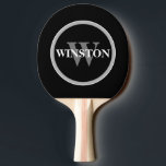 Monogram Black White Mod Simple for Him Ping Pong Paddle<br><div class="desc">Elevate his ping pong game with our Monogram Black White Mod Simple Ping Pong Paddle. This customizable and elegant design is the perfect gift for Father's Day, his birthday, or Christmas. Personalize this ping pong paddle with his name and monogram initial to add a personalized touch. The monogrammed black and...</div>