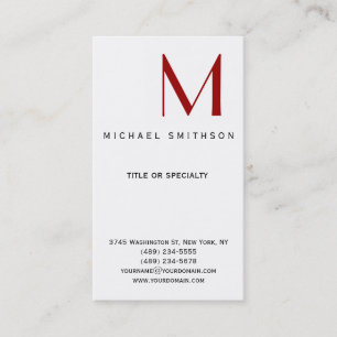 Monogram Black White Modern Simple Business Card