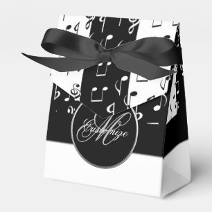 Monogram Black & White Musical Stripes Tent Box