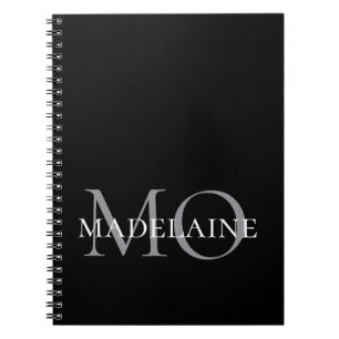 Monogram Black White Personal Notebook