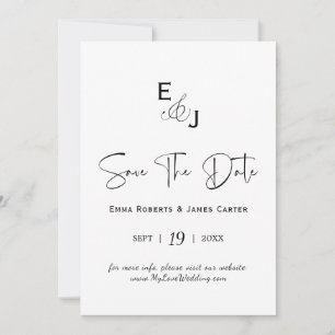 Monogram Black & White Save the Date