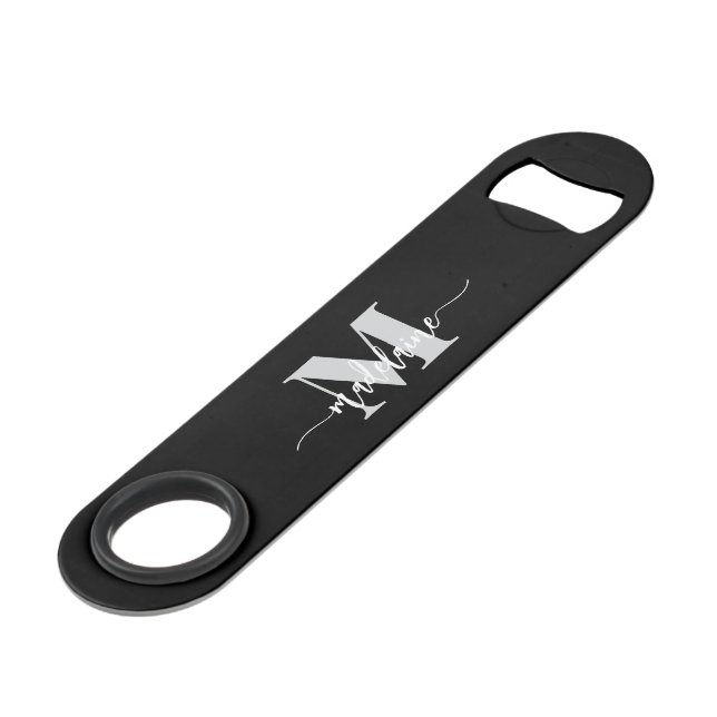 Monogram Black White Silver Personal (Front Angled)