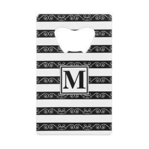 Monogram Black White striped design