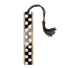 Monogram Black White Trendy Fun Polka Dot Pattern