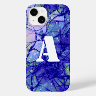 Monogram Blue Abstract Art Cool Case-Mate iPhone 14 Case