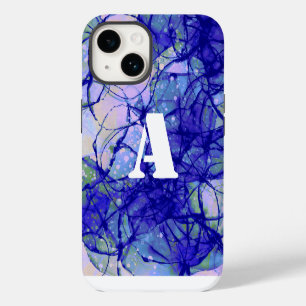 Monogram Blue Abstract Art Cool iPhone 14 Case