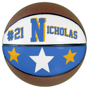 Monogram Blue and Gold Basketball