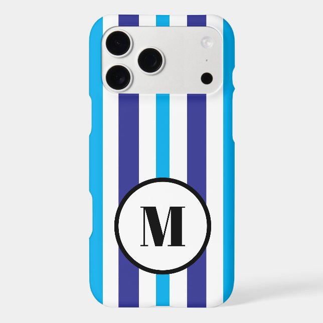 Monogram Blue and White Summer Stripes (Back)