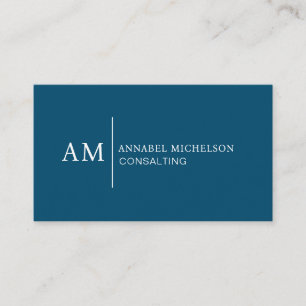 Monogram Blue Business Card