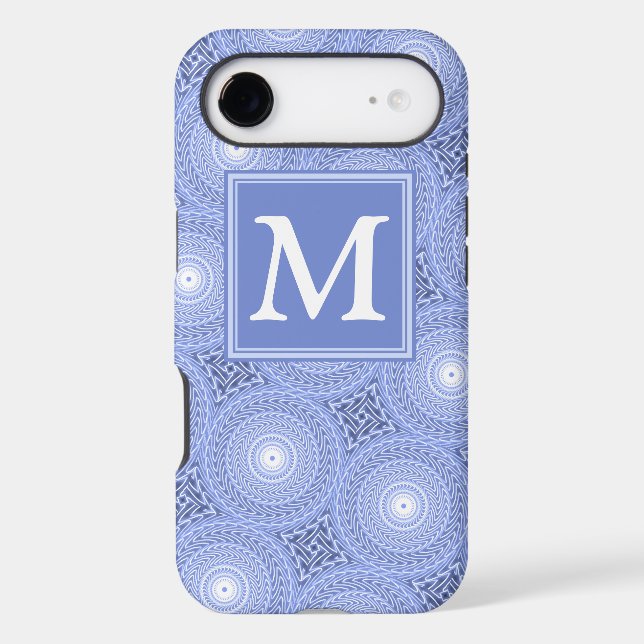 Monogram blue circles pattern (Back)