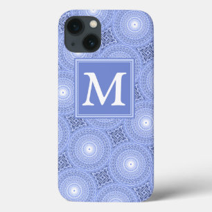 Monogram blue circles pattern Case-Mate iPhone cas iPhone 13 Case