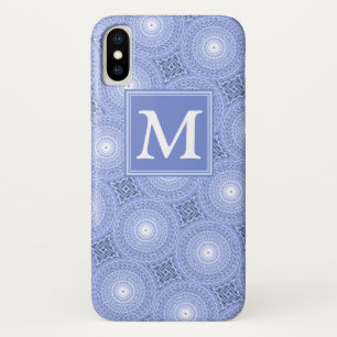 Monogram blue circles pattern Case-Mate iPhone case