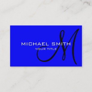 Monogram Blue colour background Business Card