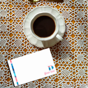 Monogram blue coral letter D post-it notes