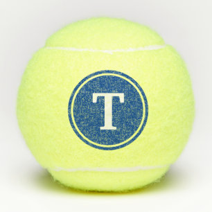 Monogram Blue Dot Serif Tennis Balls