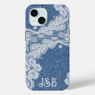 Monogram Blue Jean Denim iPhone / iPad case