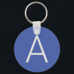 Monogram Blue Modern Add Your Name Initial Key Ring<br><div class="desc">Check out our modern minimalist templates to help you design your perfect professional product.</div>