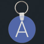 Monogram Blue Modern Add Your Name Initial Key Ring<br><div class="desc">Check out our modern minimalist templates to help you design your perfect professional product.</div>