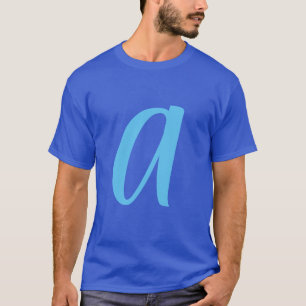 Monogram Blue Modern Add Your Name Initial T-Shirt