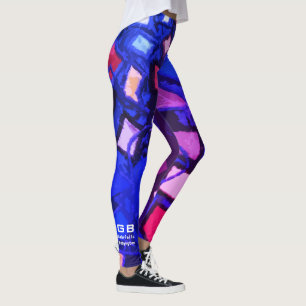 Monogram blue navy purple colourful girly trendy leggings