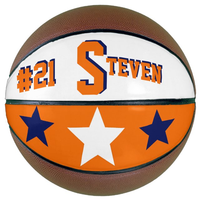 Monogram Blue, Orange, and White Basketball (Front)