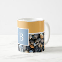 Monogram blue orange beach rock