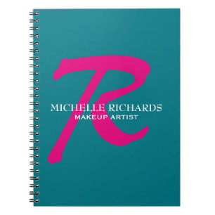 Monogram Blue & Pink Makeup Artist Notebook