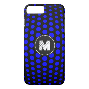 Monogram Blue Polka Dots Pattern Case-Mate iPhone Case