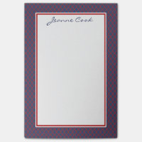 Monogram Blue & Red Quatrefoil Trellis Pattern