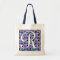 Monogram Blue Roses ToteBag Letter R